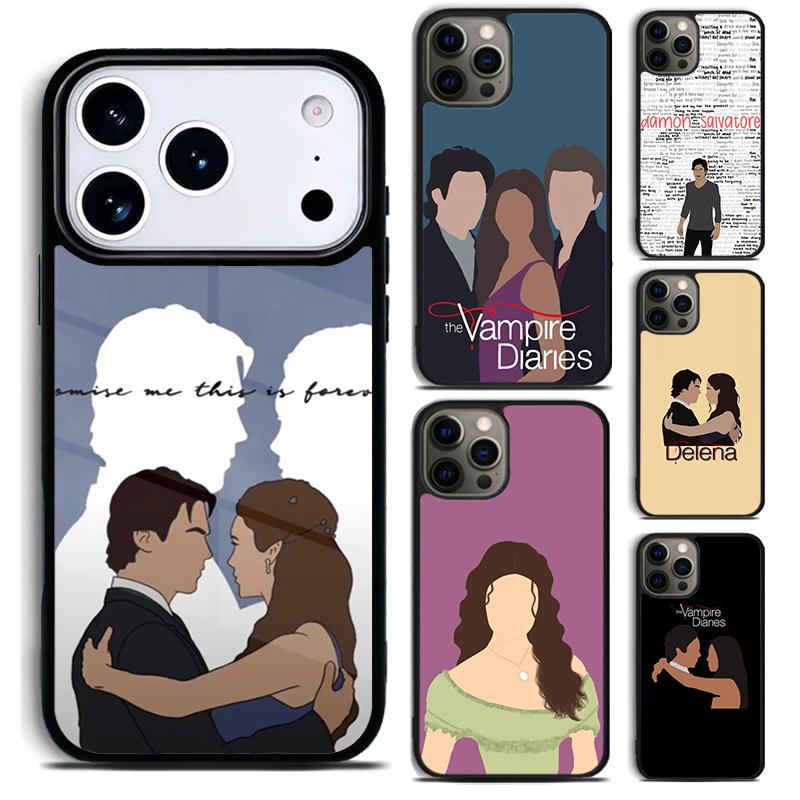 Damon Elena The Vampire Diaries Phone Case For iPhone 17 16 15 14 13 12 11 Pro Max Plus 17Air Soft Silicone Cover