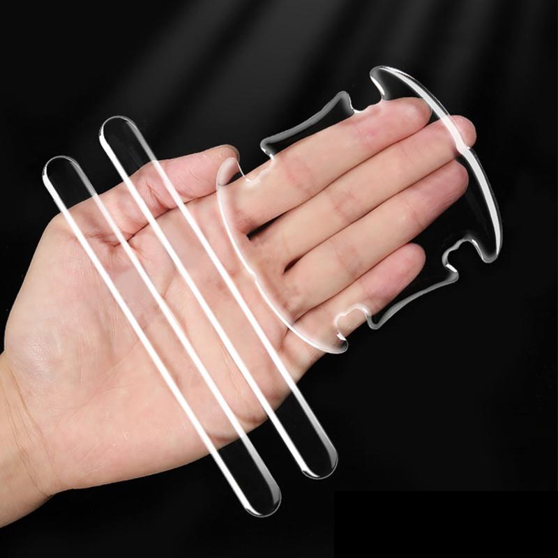 4pcs Car Door Handle Bowl Scratch Protective Stickers Universal Invisible Car Sticker Bumper Anti-collision Protection