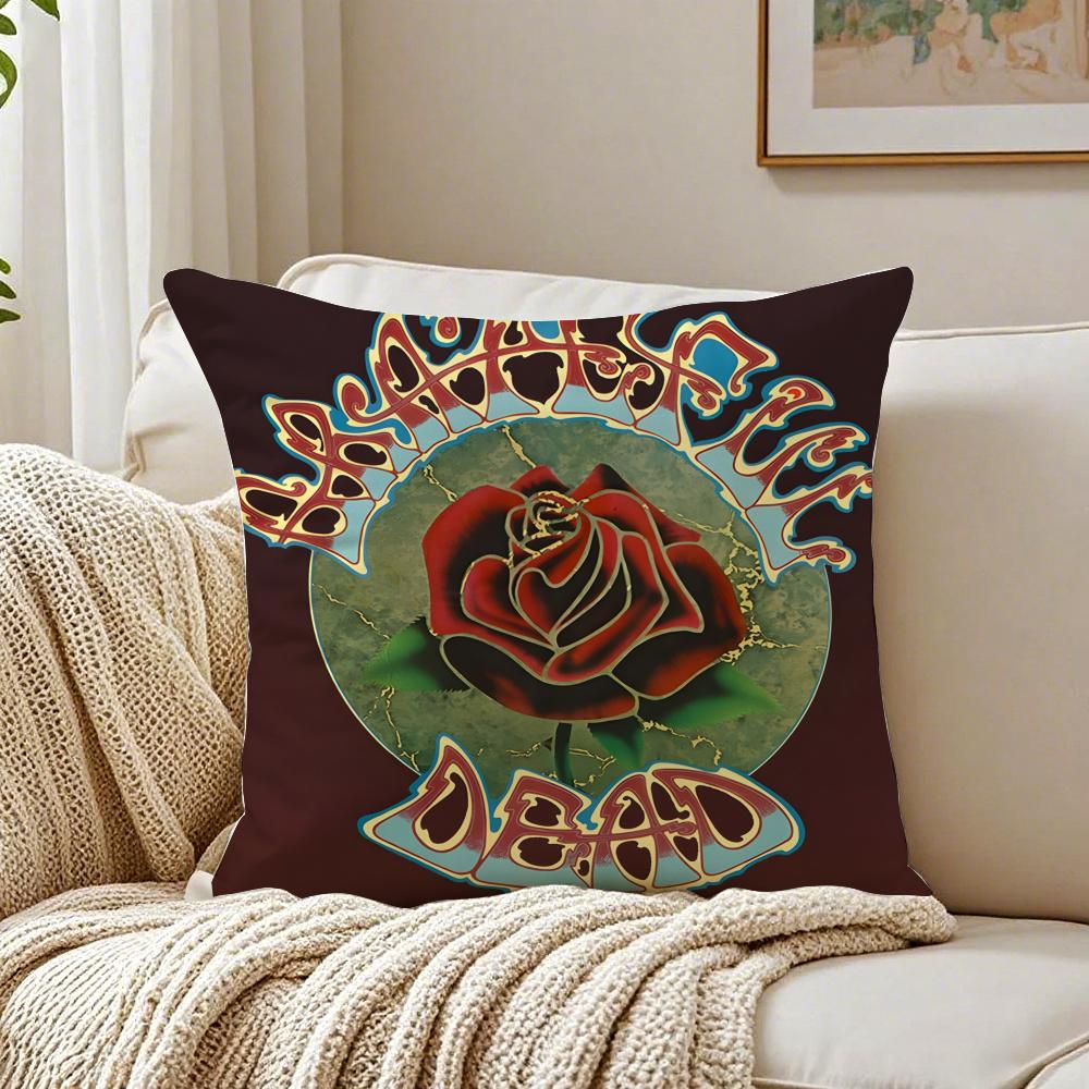 Psychedelic American Band GGrateful DDead Cushion Cover Pillowcase Antidustmite Living Room Sofa Decor Cushion Room