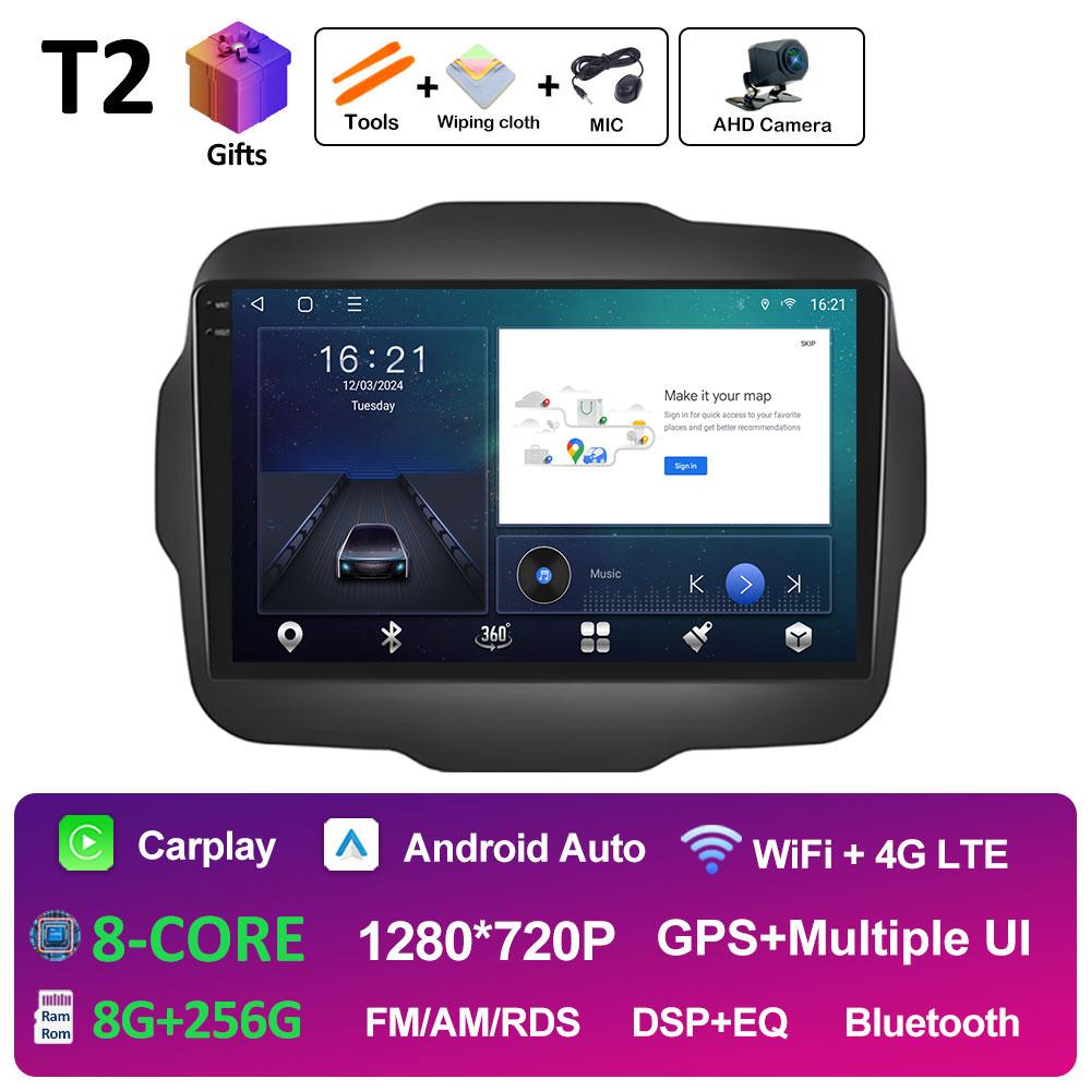 For Jeep Renegade 2016 2017 2018 - 2020 GPS Navigation Android Auto Wireless Carplay Bluetooth Smart System 2.5D Touch Screen 4G