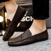 Fashion Brown Non Slip Leather Shoes for Men Slip-on Soft Summer Sale Luxury Elegant High Quality Fashion 2025 Common Pu Man Casual Shoe