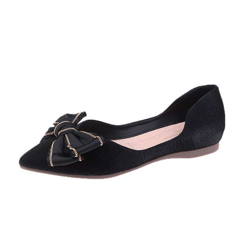 Single shoes women's spring and autumn 2025 new Korean version versatile fashion shallow mouth pointed flat shoes Doudou shoes maternity shoes