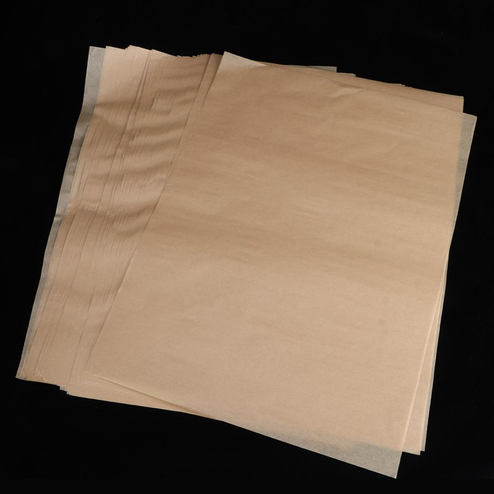 100pcs Brown Parchment Paper Sheets Non-Stick Surface Steaming Paper Barbecue Steaming Cooking
