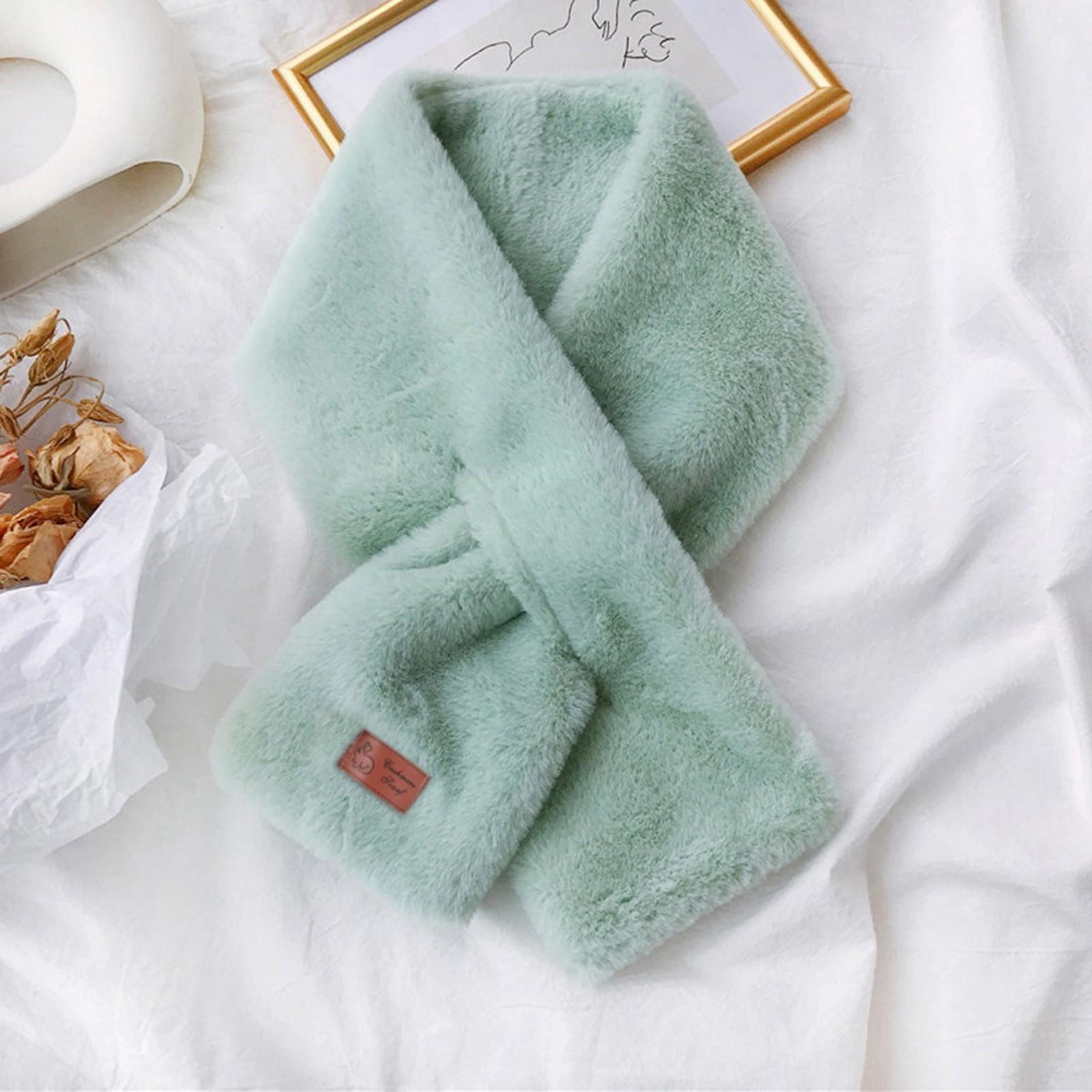 

Женская мода Зимний искусственный шарф Цветная верхняя одежда Шарф Теплый One size зелёный