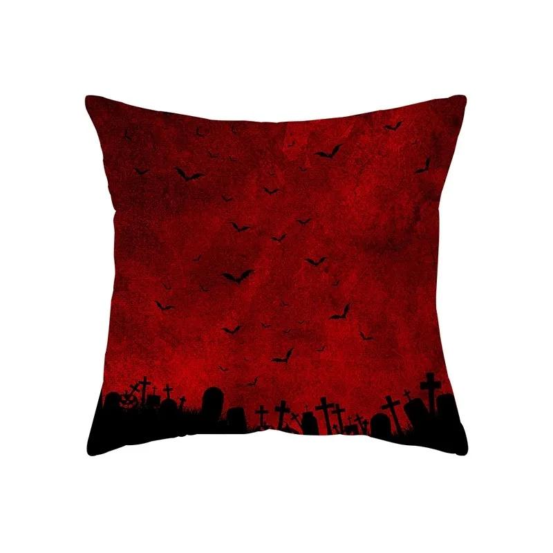 Halloween-themed Decorative Pillowcase, Cross Haunted House, Office, Living Room, Sofa, Car