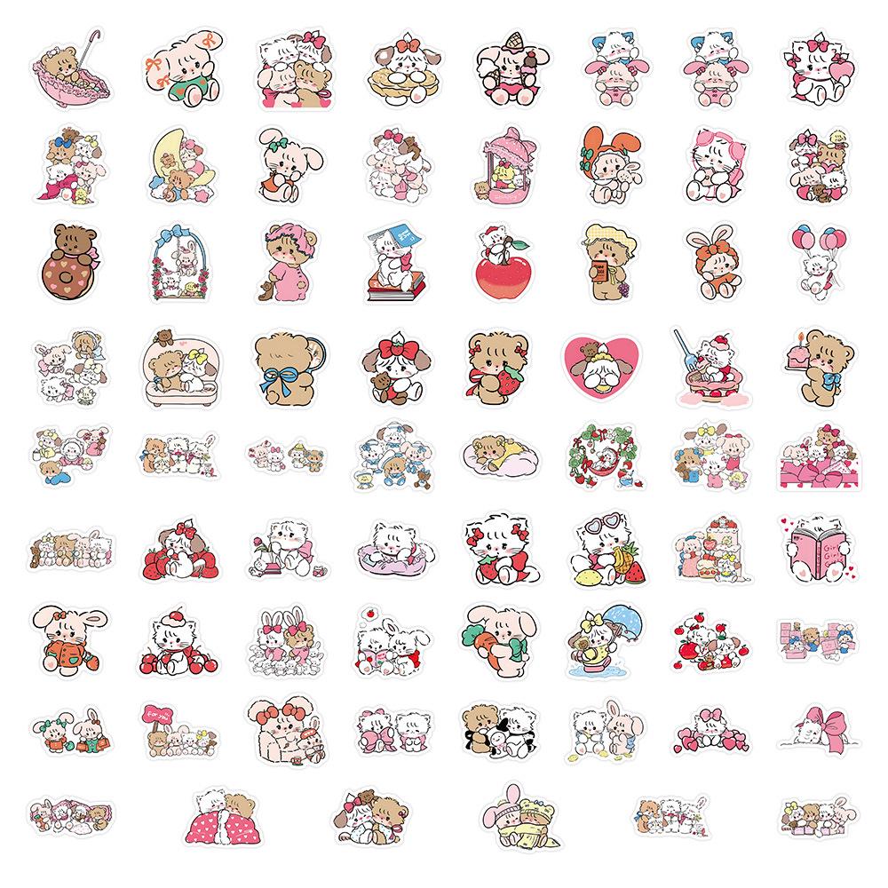 70 Cartoon Animal MIKKO Stickers - Cute Waterproof Decals for Diary, Guitar & Skateboard.