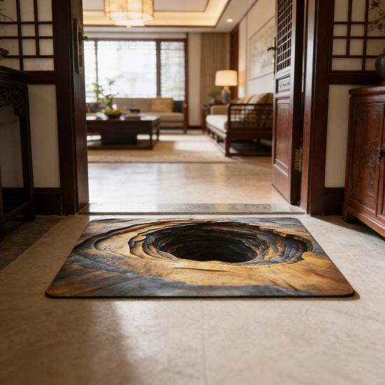 Fußmatte 3D Optische Illusion Muster Staubentfernung Rutschfest Türmatte Farbverblassend Antistatisch Eingangsmatte Reinigungsmatte