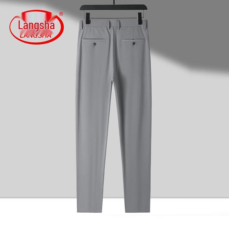 LangSha Men s Business Casual Straight-Leg Trousers XL