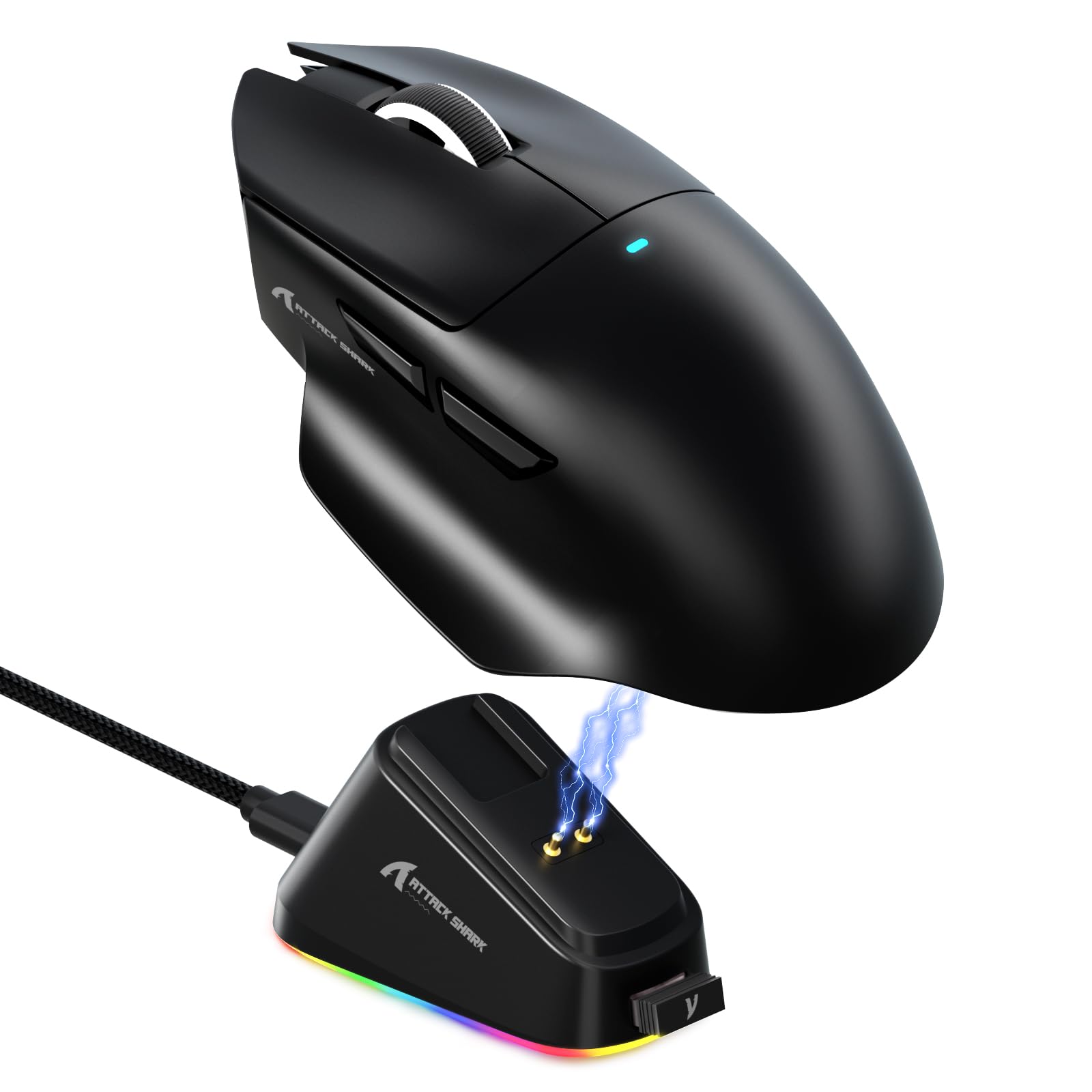 

MAMBASNAKE x ATTACK SHARK V6 Wireless Gaming Connection 65g PAW3311 Optical Adjustable DPI Up to RGB Magnetic Charging Dock Switch with 100 Ergonomic чорний
