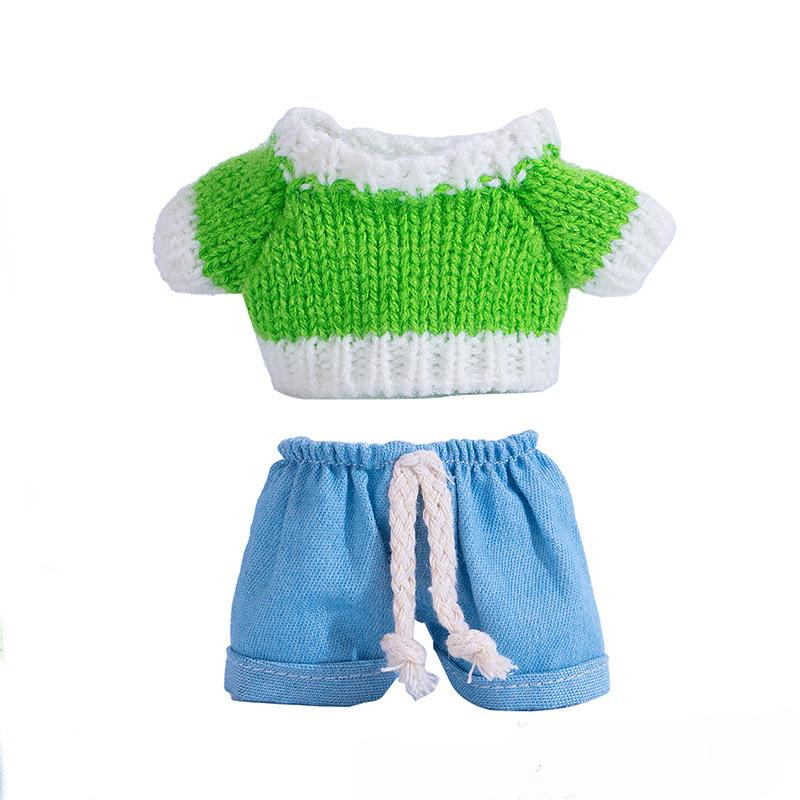 Sweater Jeans for 15-17Cm Labubu Plush Stuffed Doll Outfits DIY Mini Dolls Clothing Accessories
