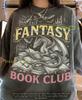 Fantasy Book Club Dragon Books Reading Bookworm Comfort Colors® Tshirt, Library Castle Bats Vintage Illustration Retro Y2K Tee