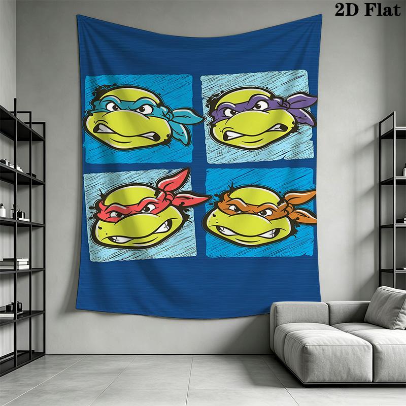 Mutant Turtles Urban Warriors Tapestry Wallmounted Fashion Print Homestay Soft Decoration Tapestry Christmas Gift Work Of Art