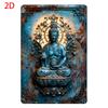 Tin SignVintage Golden Leaf Buddha Aluminum Wall Sign  Retro Metal Decor For Home  GardenPerfect For Room Decor