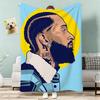 RAPPER Nipsey Hussle Throw Lightweight 240g Flannel Blanket Soft Skin-friendly for Summer Cooling