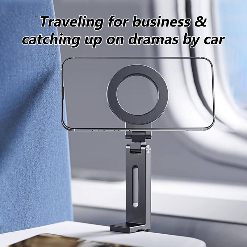 Foldable Phone Holder Magnetic Stand 360 Dual-sided Rotating Phone Clip Portable ABS Tripod Mobile Holder For Car Navigation