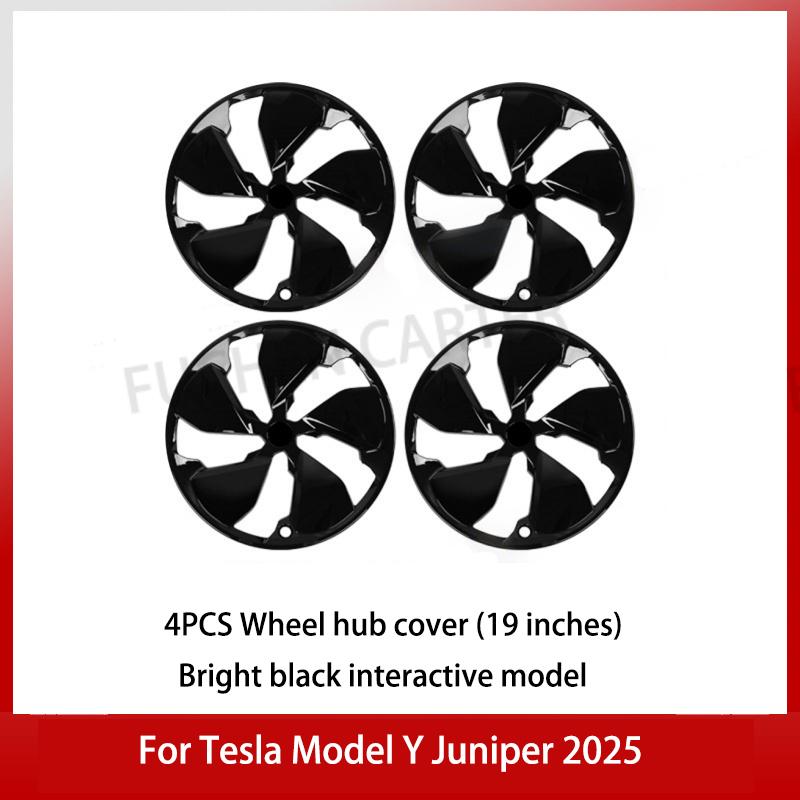 4PCS Hub Cap For Tesla Model Y Juniper 2025+ Car Replacement Wheel Cap 19 Inch Performance Automobile Hubcap Cover Accessories