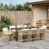 Garden Dining Set 9 pcs Beige Poly Rattan