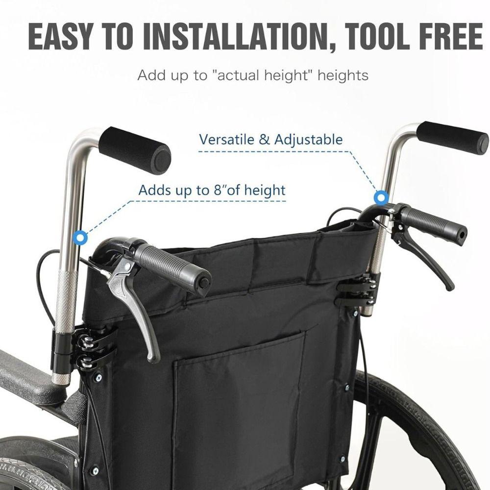 2PCS Telescopic Wheelchair Extension Handles Universal Wheelchair Accessory Hospital Use