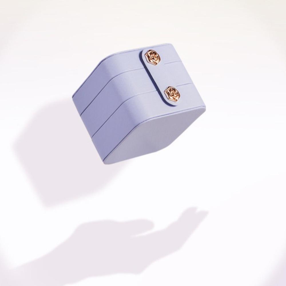 PU Leather Earring Storage Case Double Layer Jewelry Display Box Simple Ring Holder  Travel