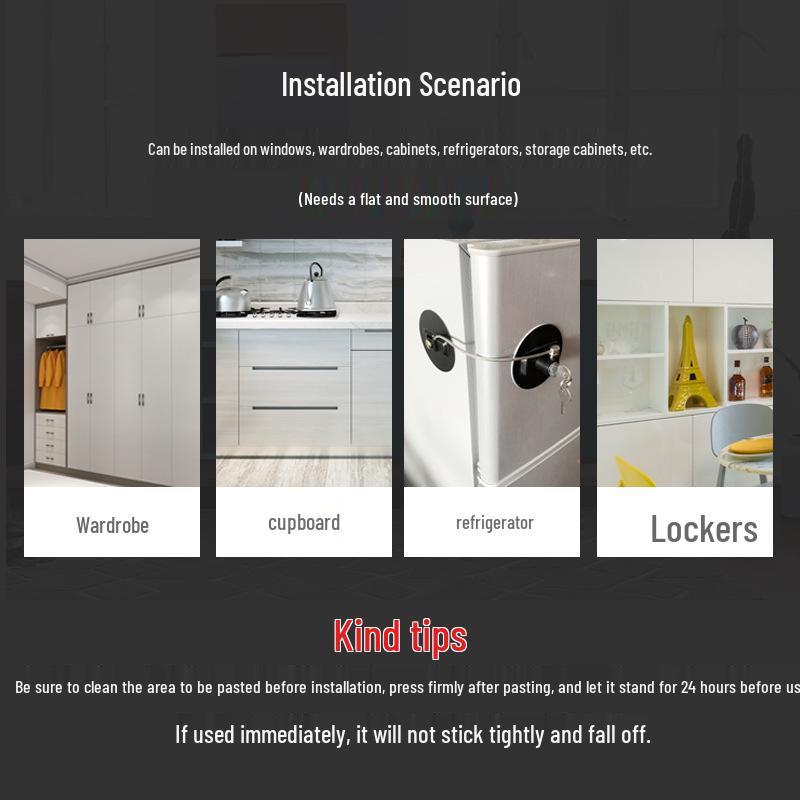 Child Safety Window and Refrigerator Lock - Anti-Fall Restrictor and Cabinet Door Positioner