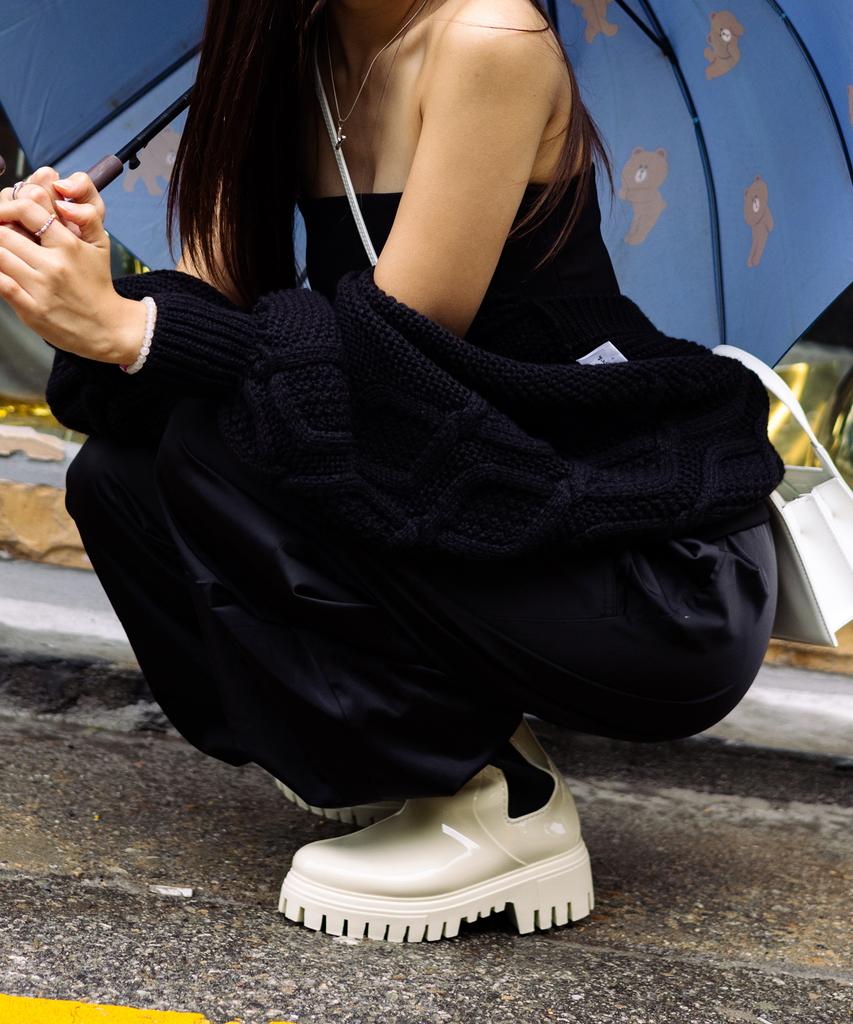 Cesti High-Top Chelsea Rain Boots (Ivory)