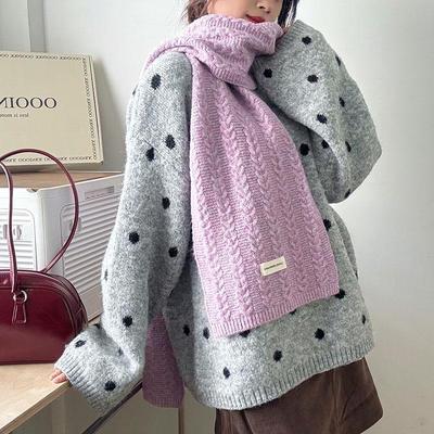 Korean Style Windproof Cable Knit Scarf - Warm, High-End, and Ideal for Cycling