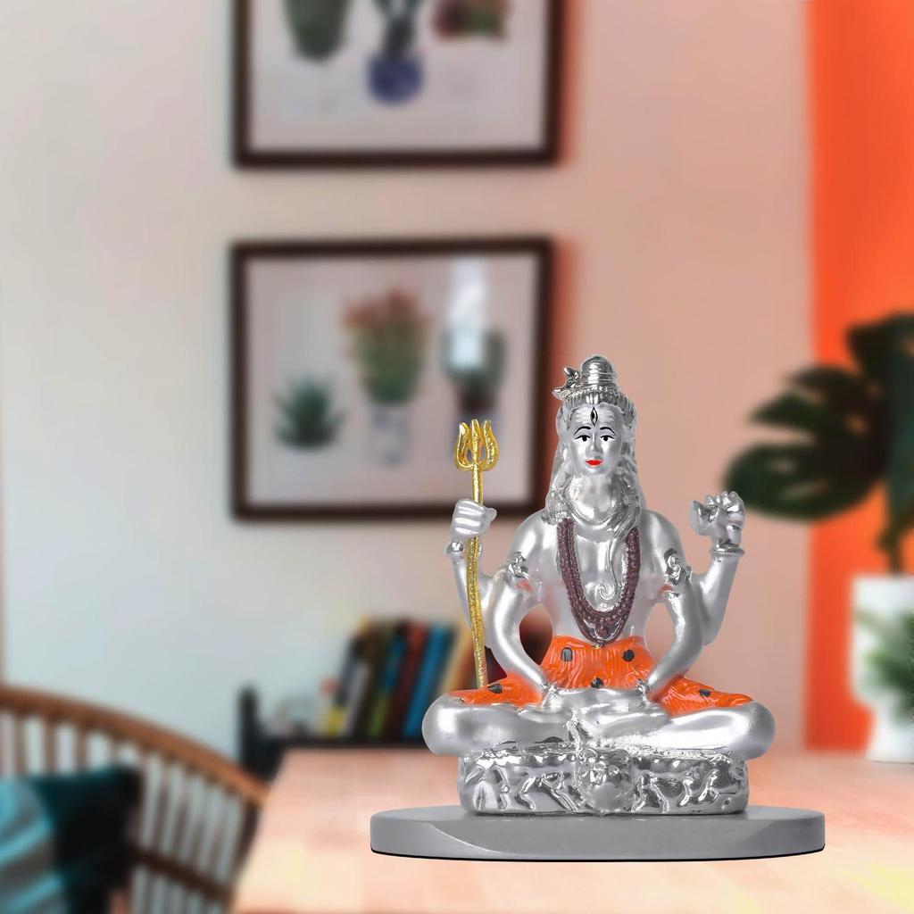 Lord Shiva Idlos for Car Dashboard Shivji Statue for Peace and Prosperity Mahadev Religious Idol and Figurines for Home Decor Showpiece, Office, Pooja