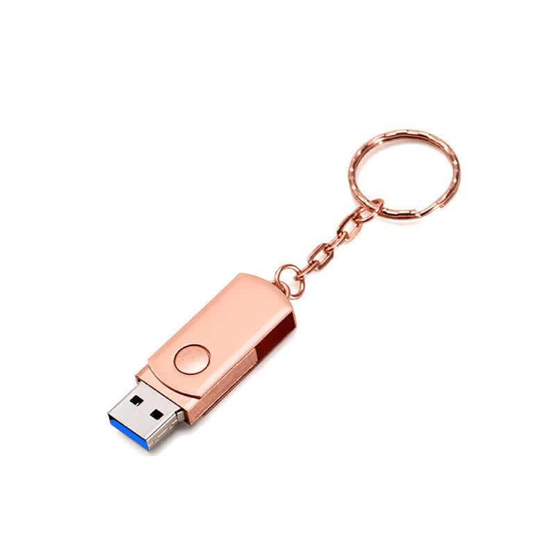 OLOEY Mini Colorful Rotatable High-Speed USB Flash Drive with Keychain 128GB