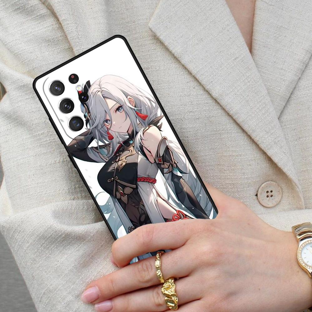 Genshin Impact Shenhe Cell Phone Case for Samsung Galaxy S26 Ultra S25 S24 S23 S22 S21 S20 Note10 Cover