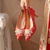 Chinese Soft Sole Wedding Shoes Bridal Shoes High Heels Women's Single Shoes