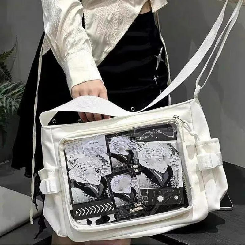 Campus Versatile Simple Solid Color Shoulder Crossbody Postman Bag for Girls Ulzzang Diy Ita Bag JK Uniform Y2K Dolls Bag