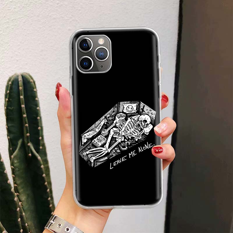 Spooky Skull Funny Dance Skeleton For iPhone 17 Air 16 15 14 Plus 13 Mini 12 11 Pro Max Phone Case 16E 7 Print 8 SE Fundas Cover