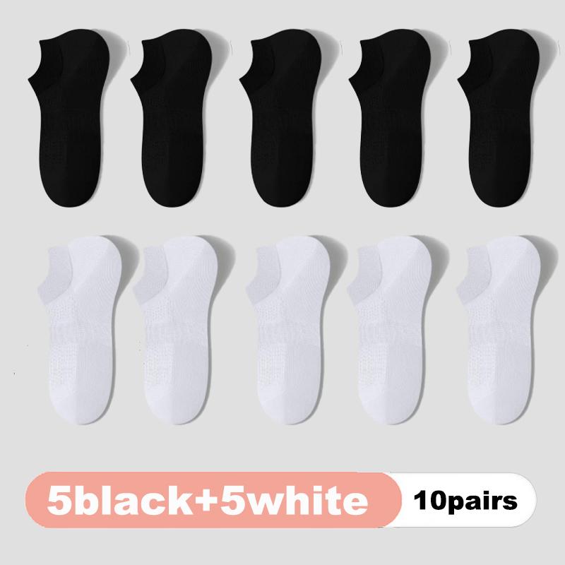 10 Pairs Women's Socks Spring Summer Ins Thin Non-slip Mesh Sweat-absorbing Breathable Boneless Short Bottom Boat Socks Cotton