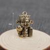 Antique Copper God of Wealth Keychain Pendant - Car or Desktop Ornament