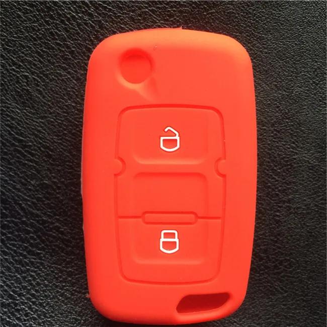 

Silicone Rubber Car Key Cover Case for Geely SC7 Prestige SL 2 Button Floding Key Case красный