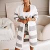 Women's Loose Color Block Knit Cardigan Sweater (2025)