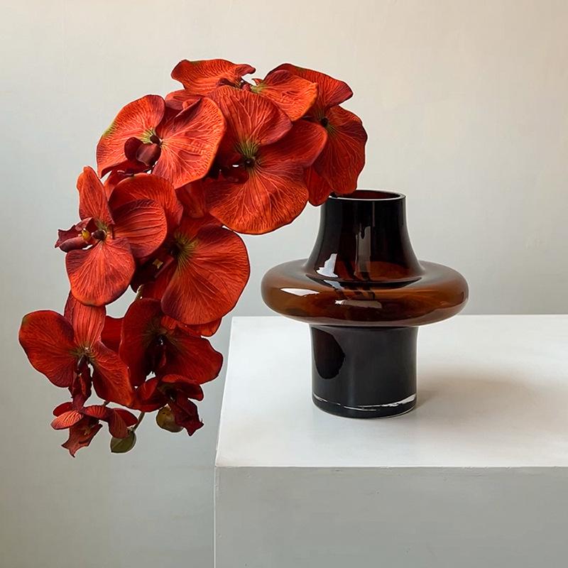 Light Luxury Phalaenopsis Artificial Floral Arrangement for Dining Table Decoration