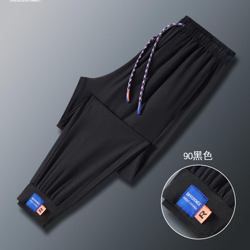 Ice pants men's summer new thin large size casual sweatpants fashion trend nine-point pants