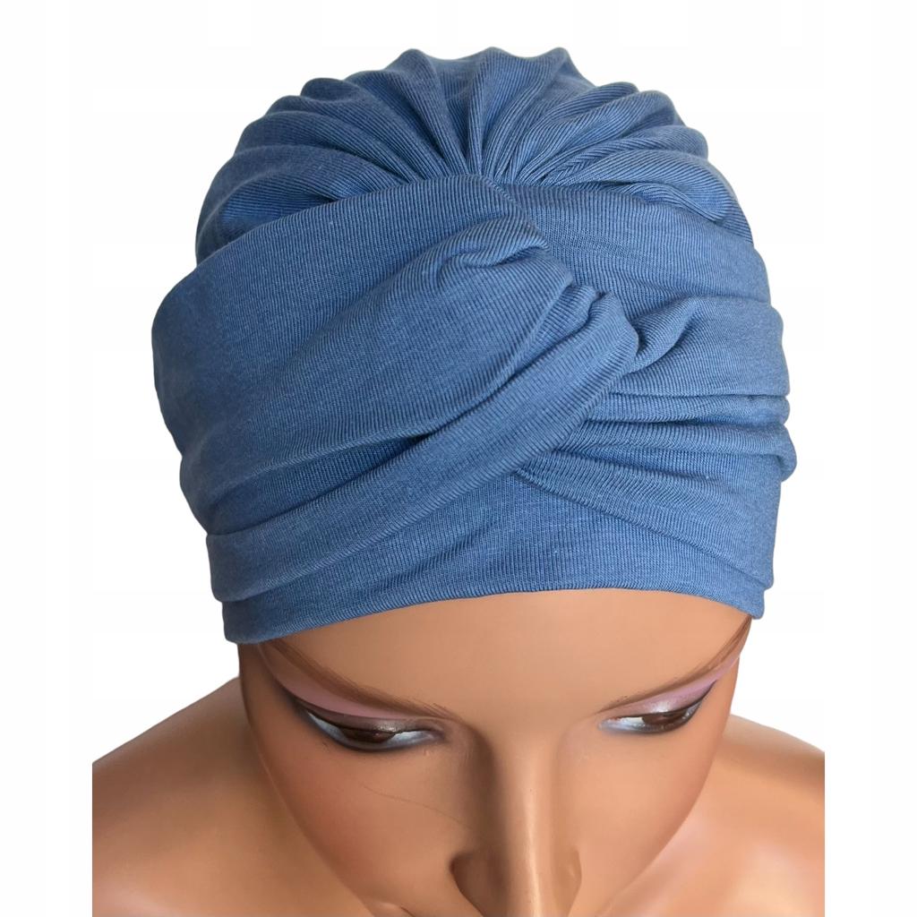 Sara Blue Bamboo Turban Hat for Every Woman