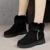 European and American suede fluffy snow boots women's winter new thick-soled plush warm middle-aged mother cotton boots
