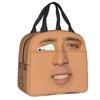 Custom Saint Nicolas Cage Insulated Lunch Bag for Camping Travel Funny Meme Waterproof Thermal Cooler Bento Box Women Children
