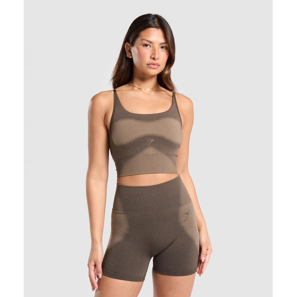 

Бесшовная майка GYMSHARK Blur Archive Коричневый Soul Brown B9A1S NCKV XS
