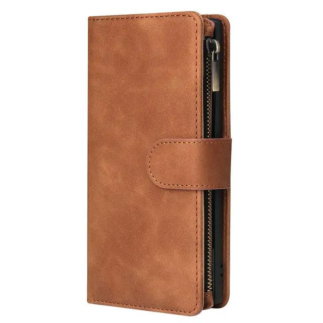 Reißverschluss Leder Geldbörse Hülle für Google Pixel 10 9 Pro XL 8A 7A Klapphülle Kartenbuch Funda Pixel 7 8 9A 6A 4A 3A XL 4 6 A 5G Abdeckung