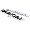 CGANEI1 Glänzend Schwarz Silber Qashqai Emblem für Nissan X-trail Note Juke Sentra Patrol Navara Auto Seiten Heck Abzeichen Namensschild Logo Aufkleber