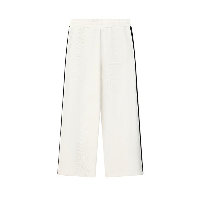 FILA Heritage Fashion Simple Retro Classic Daily Versatile Comfortable Knitted Casual Pants Women bottoms Cloud-Mushroom-White F11W618602FWT