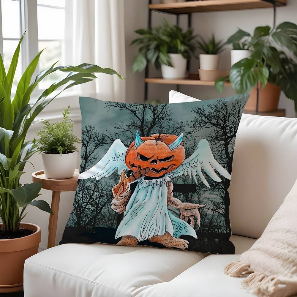 H-Helloweens Rock Band Pillow Case Plush Fabric Soft Pillowcase Double Sided Print Cushion Cover Household Gifts