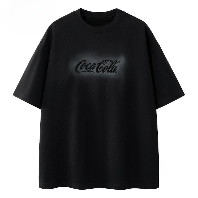 Trendy Fashion Cola Gradient Logo Luxury Casual TShirt Mens and Womens Luxury Brand Top L
