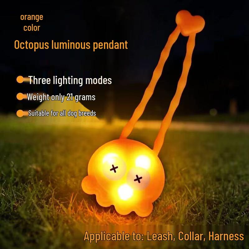Lenovo USB Rechargeable LED Dog Collar - Waterproof Silicone Pendant for Small/Medium Dogs, Anti-Lost Night Light for Walking.
