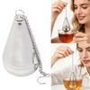 304 Stainless Steel Tea Infuser Strainer For Loose Leaf Tea With Fine Meshes Filter And Extended Chain Hook Drip Tray
