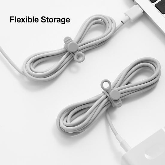 6Pcs Silicone Cable Ties Elastic Reusable Multifunctional Cable Organizer Lightweight Reusable Cord Organizers